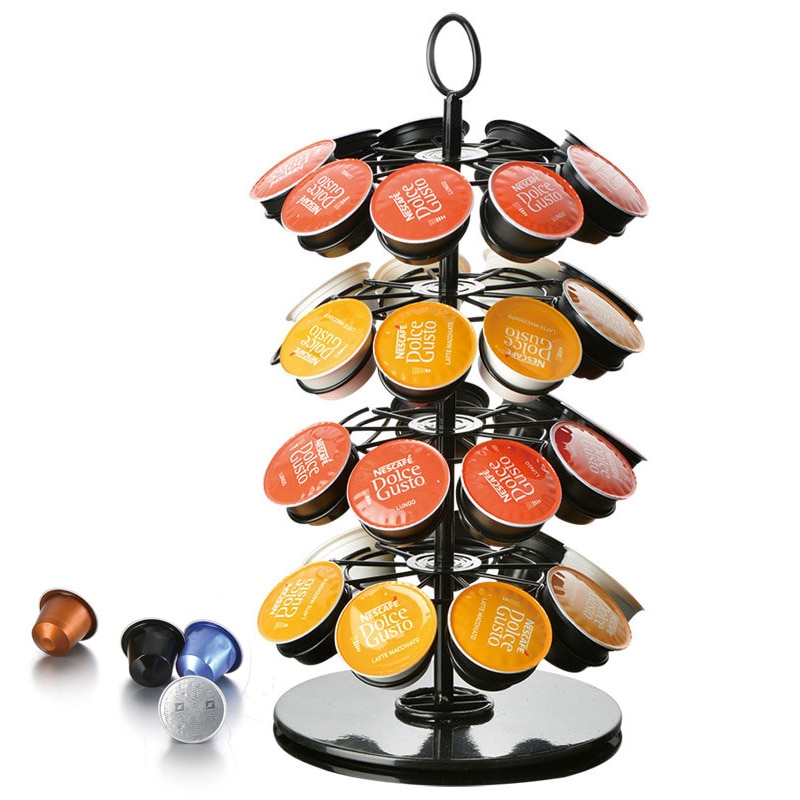 Praktische Kaffee Kapseln Halfter Gestell Dreh Kapsel Turm Stand Für Nespresso/Dolce Gusto/K-Tasse Kaffee Kapseln