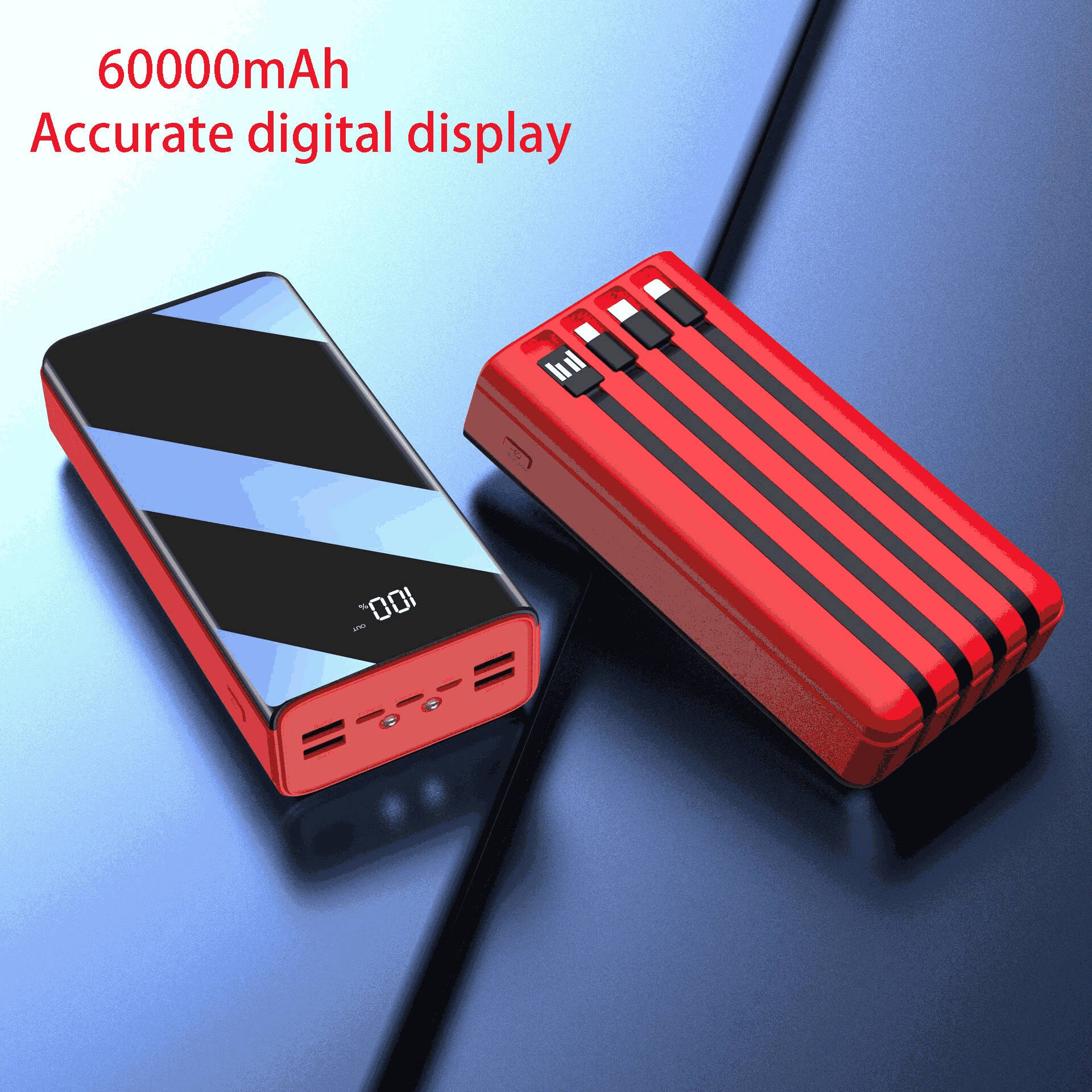 CASEIER 50000mAh Power Bank with Cables For iPhone 40000mAh External Battery Powerbank For Xiaomi 60000mAh Portable Poverbank: 11