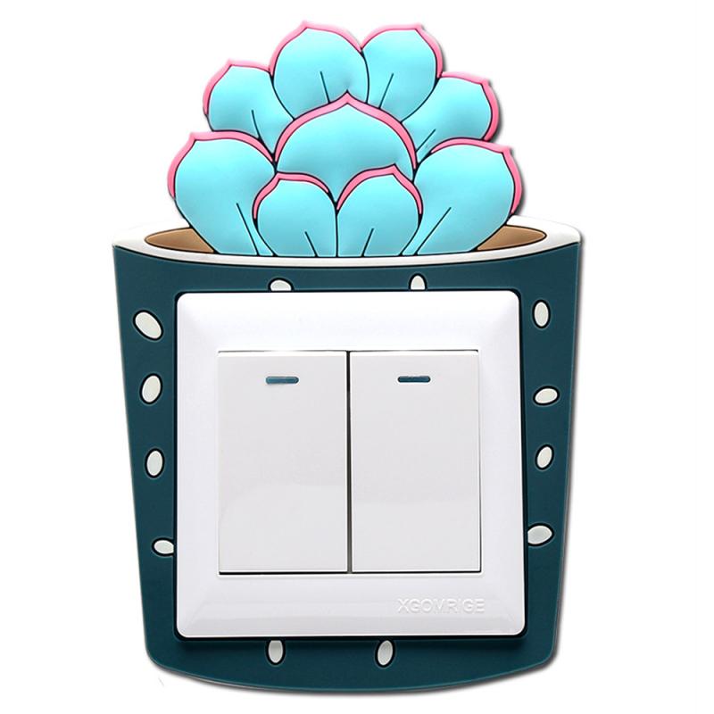 Cactus Socket Wall Stickers Switch Room Decorative Luminous Stickers Home Switch Cover Wall Light Socket Stickers