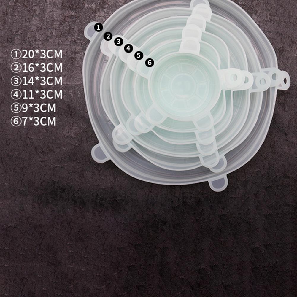 1/6 stuks herbruikbare siliconen zuigdeksel-kom pan kookpot deksel-siliconen stretch deksels siliconen deksel pan morsdeksel stop deksel