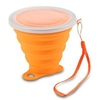 1 kpl taitettava kuppi 270ml päivitys vesikuppi matka silikoni sisäänvedettävä väri kannettava ulkokäyttöön vesikuppi kahvikuppi: Oranssi