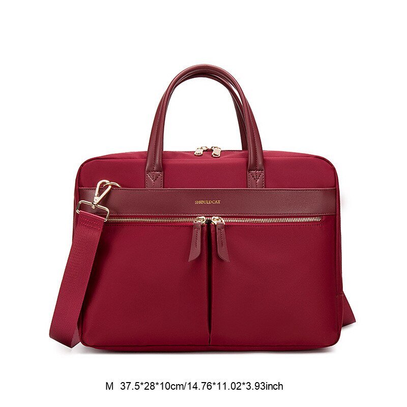 OYIXINGER Women&#39;s Briefcase Business Tote Messenger Bags For Female A4 Document Storage 13 14 15 Inch Laptop Bag For Macbook Hp: Wine Red m