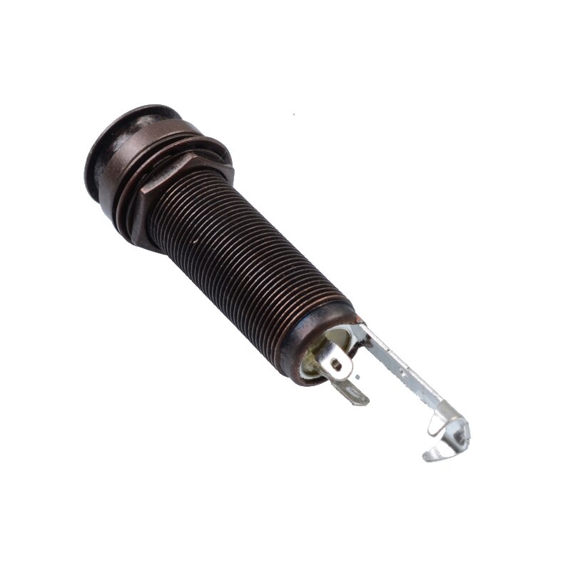 4 couleurs fileté cylindre guitare électrique basse sortie entrée sangle fin Pin Jack guitare pick-up prise 6.35: Bronze-1pcs