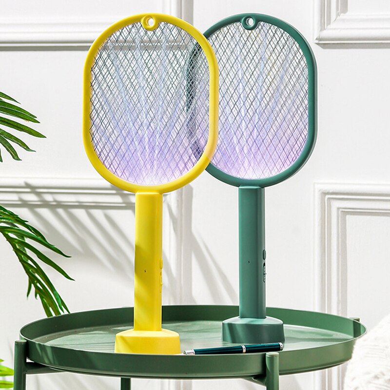 Matamoscas eléctrico recargable por USB, matamoscas 2 en 1, mata insectos