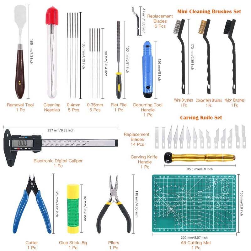 42 Stuk 3D Print Tool Kit Bevat Debur Tool, Reiniging En Removal Tool Met Opbergtas, 3D Printer Tool Set Voor Schoonmaken, Fi