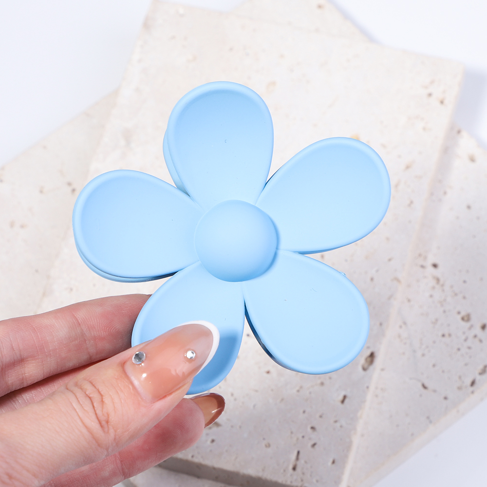 Pinces à cheveux en forme de fleur coréenne pour femmes et filles, barrettes, griffes de crabe, queue de cheval, épingles à cheveux, barrettes de bain, accessoires de coiffure: Laiteux Blanc
