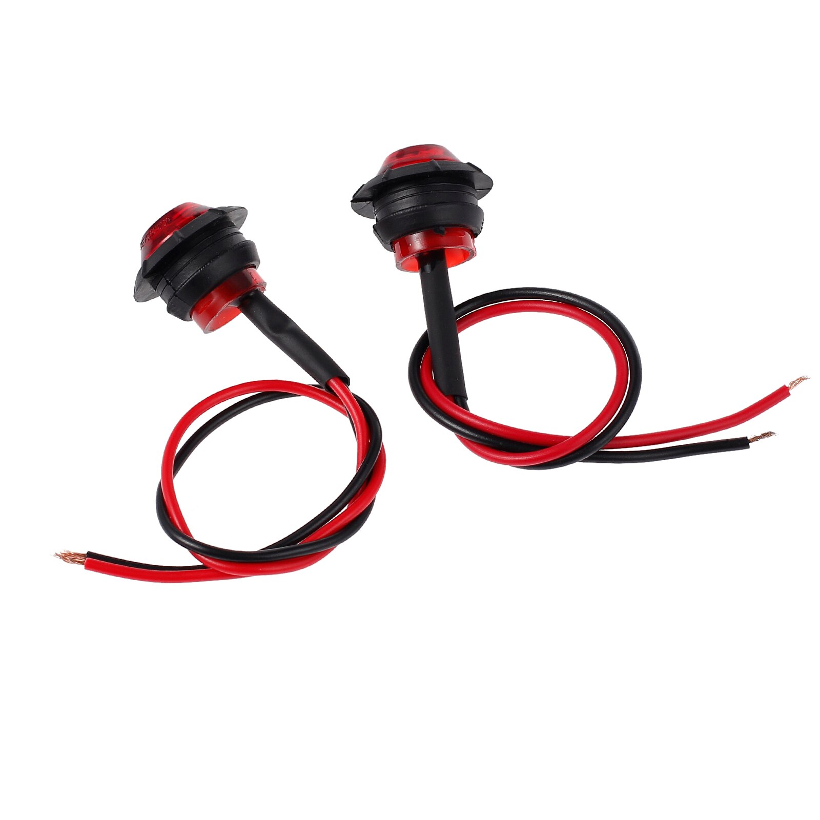 Justech 4 x 12V Red 3 LED Side Marker Light Indicator Lamp Truck Trailer Caravan Lorry Truck Side Marker Lights