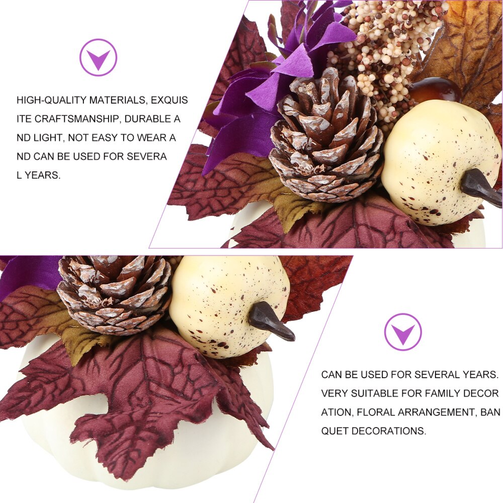 1pc husstands halloween græskar dekoration efterårsfarve desktop dekoration (hvid)