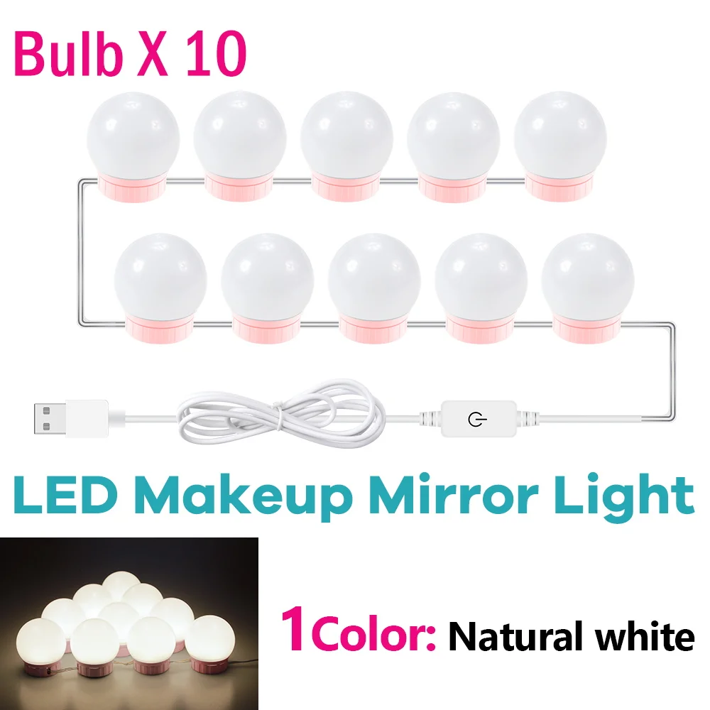 Makeup Mirror LED Light Bulbs USB 5V Bathroom Dressing Table Vanity Lights Hollywood Dressing Table Mirror Lighting: RGB