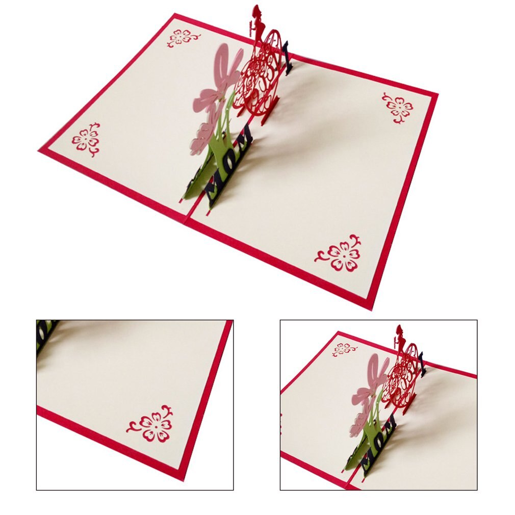 Folding Handmade 3D Pop-up Mother's Day Card Mother's Day Wishes Card Handmade Card