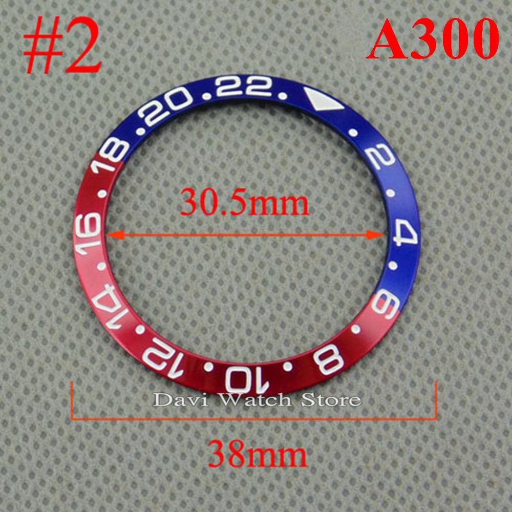 38/40mm Red Blue Titanium Fit GMT Automatic Movement Mens Watch Bezel: A300-2