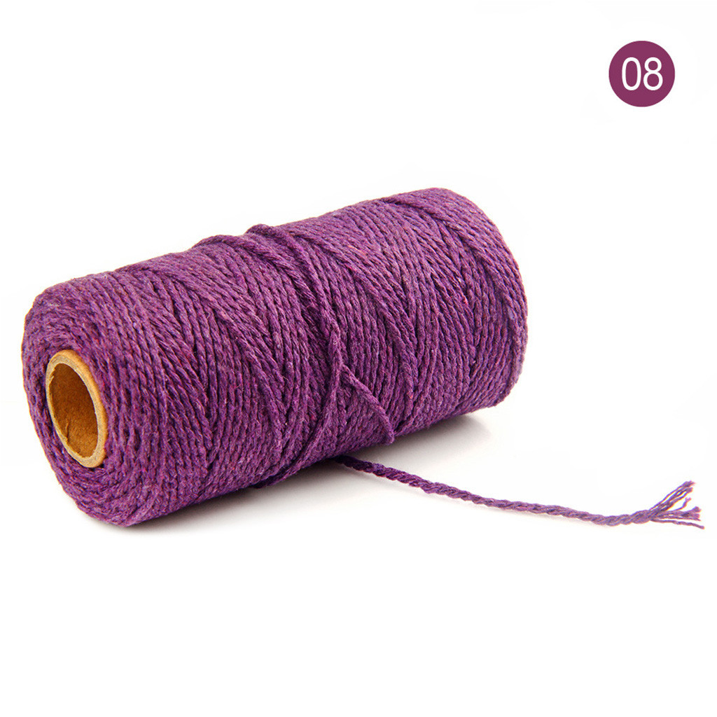 100M Lange/100Yard Pure Katoen Twisted Cord Touw Ambachten Macrame Artisan String 20 Kleuren Kan Worden Gekozen: Purple 