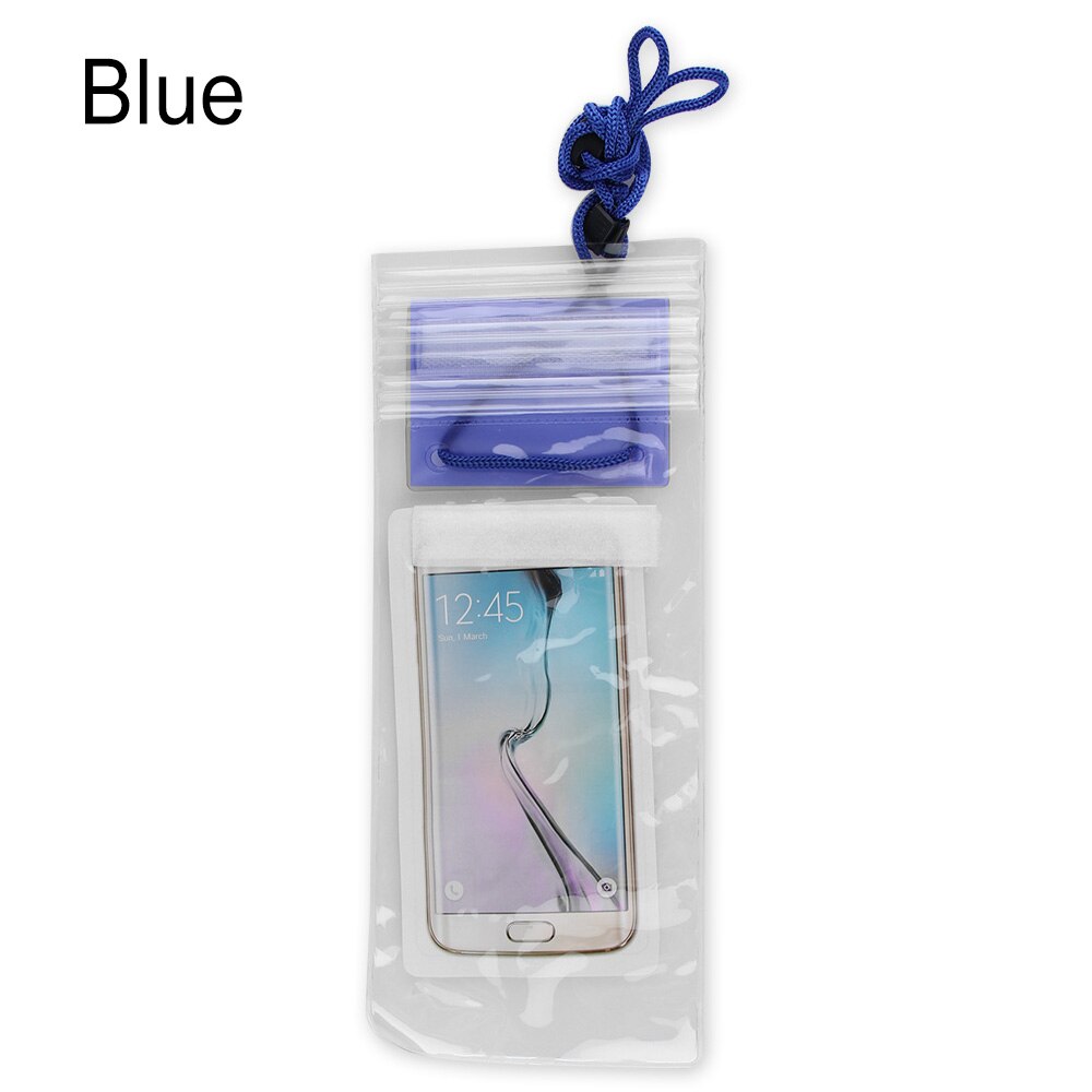 1PC Environmental Universal Under Water Proof Dry Pouch Bag Case Cover Protector Holder For Cell Phone: blue-2