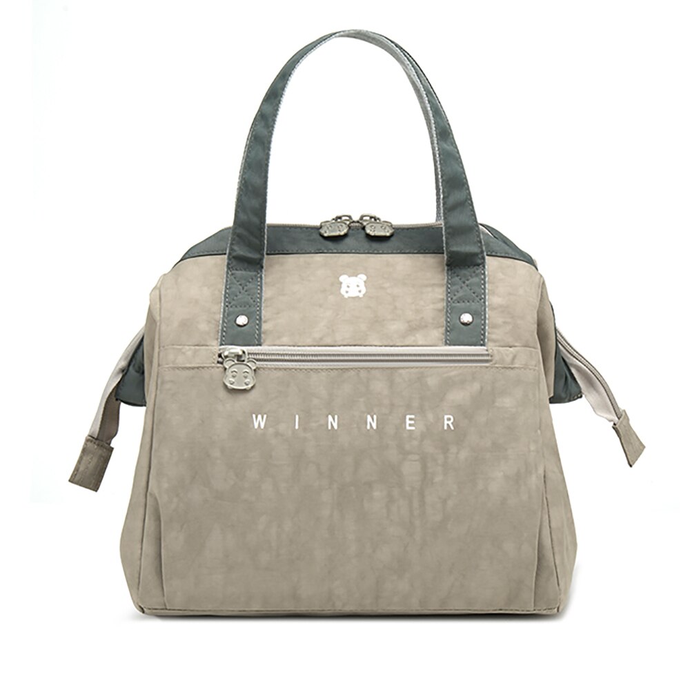 Winner Thermal Insulated Lunch Box Tote Cooler Bag Bento Pouch Lunch Container School Food Storage Bags: S-Light gray