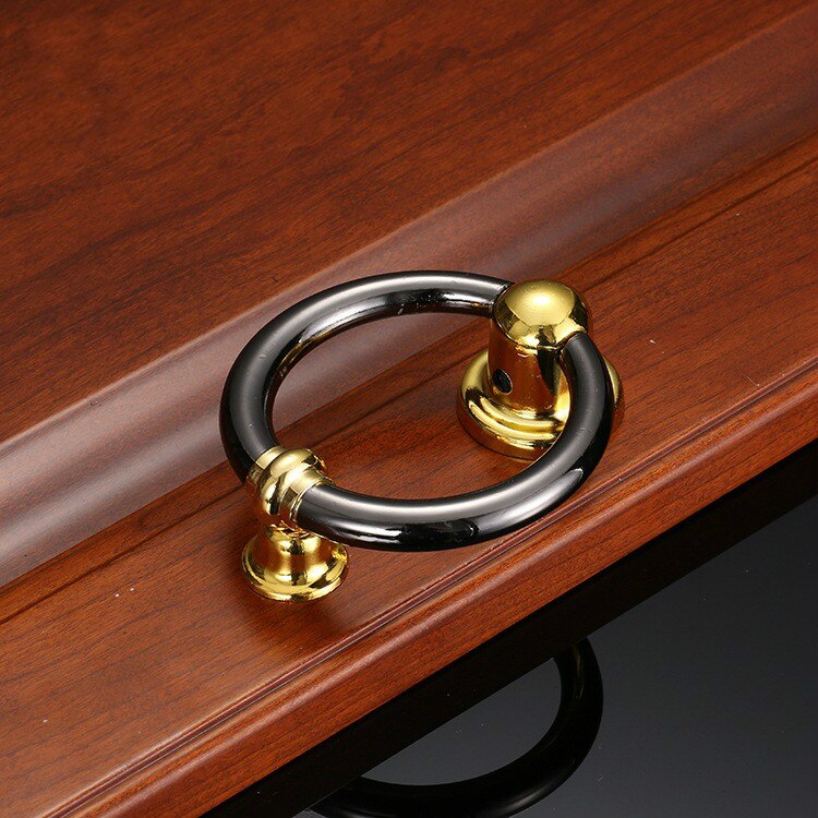 JD Zinc Alloy Ring Knocker Modern Minimalist Door Security Green Bronze Door Knocking Furniture Handle