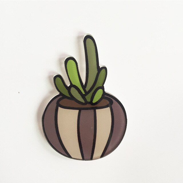 1 Stks/set Cartoon Cactus Bonsai Broche Acryl Badges Pictogrammen Op De Rugzak Pin Badge Decoratie Badges Voor Kleding Diy: A