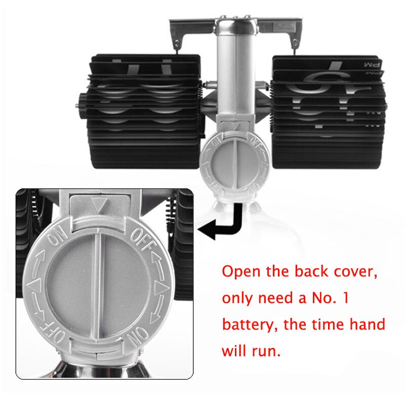 Table Clock Small Scale Retro Flip Over Desk Clocks Stainless Steel Flip Internal Gear Operated Quartz Clock