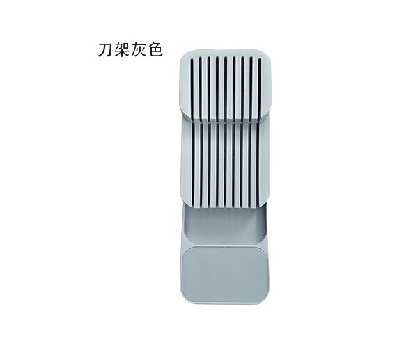 Kitchen Storage Tray Cutlery Knife Holder Kitchen Organizer Kitchen Container Spoon Fork Storage Separation Knife Block Holder: Gray Knife Tray