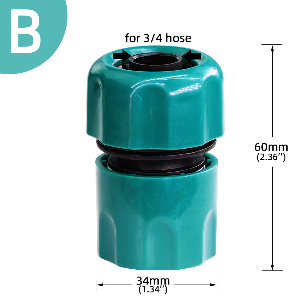 Garden Irrigation Connector 2 way four-way separator 1/2 "3/4" to 1/4 "barb 2 way tubing adapter suitable for plant irrigation: Gold