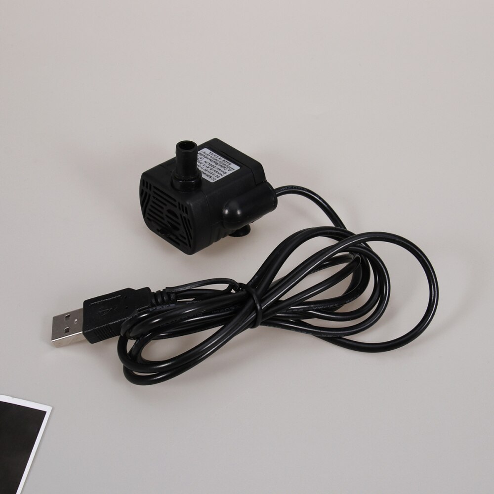 USB-1020 Dc 3.5V -9V 3W Usb Borstelloze Dompelpomp Aquarium Fontein Vijver Pomp (Zwart)