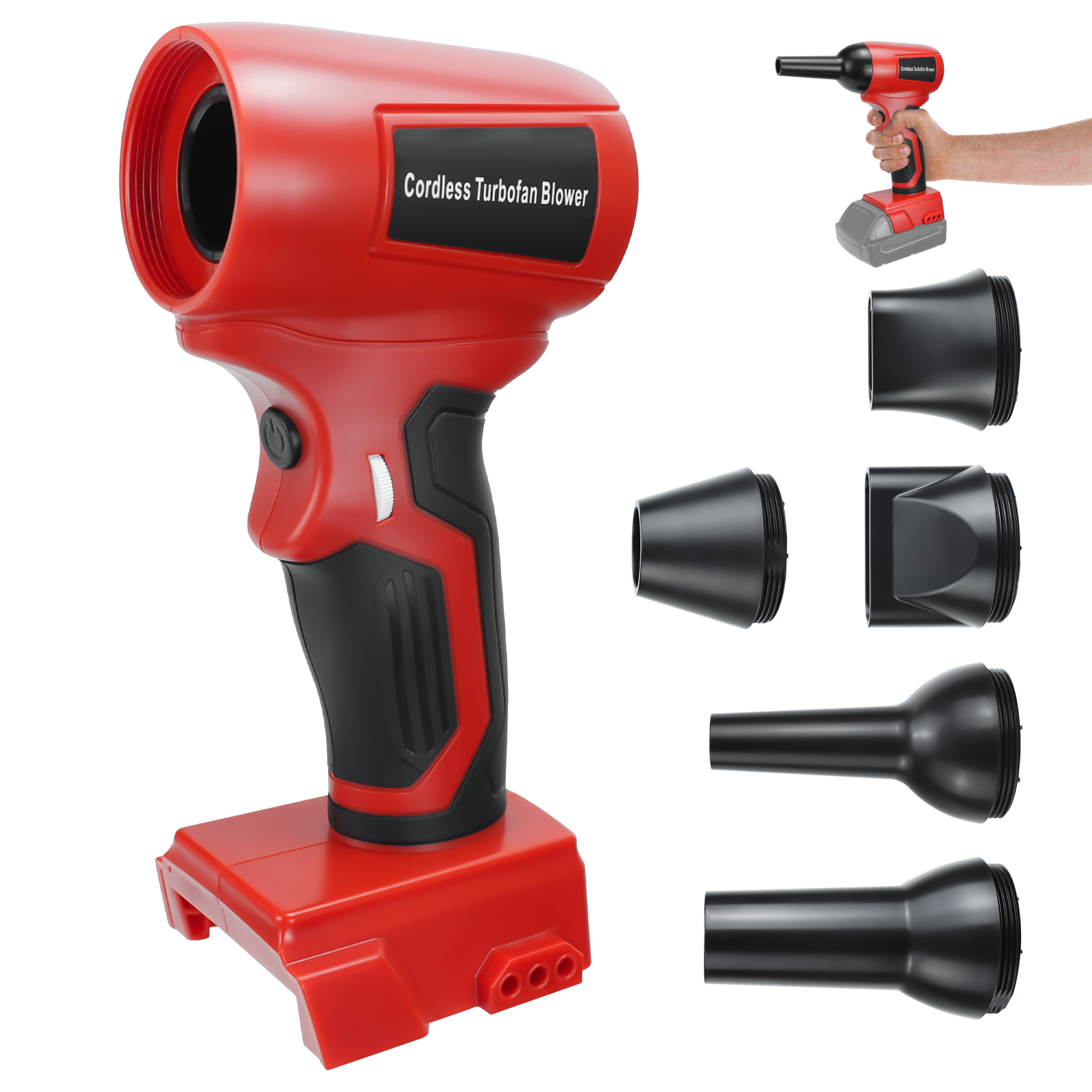 Borstelloze Turbo Jet-ventilator Draadloze elektrische luchtblazer 130000 RPM traploze snelheid stofblaasgereedschap voor Milwaukee 18V batterij: Default Title