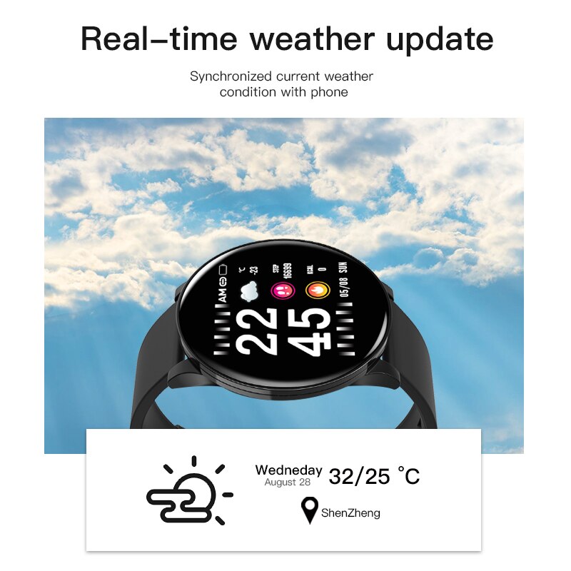 Waterdicht Smart Horloge Voor iOS Android Bluetooth Sport Smartwatch Mannen Vrouwen Horloges Hartslagmeter Bloeddruk