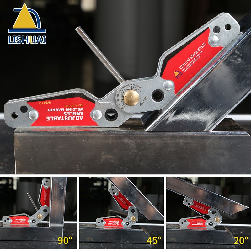 LISHUAI Small Size Adjustable Angles Welding Magnet, 20-200 degree Strong Rare Earth Magnetic Welding Clamp WM10-S