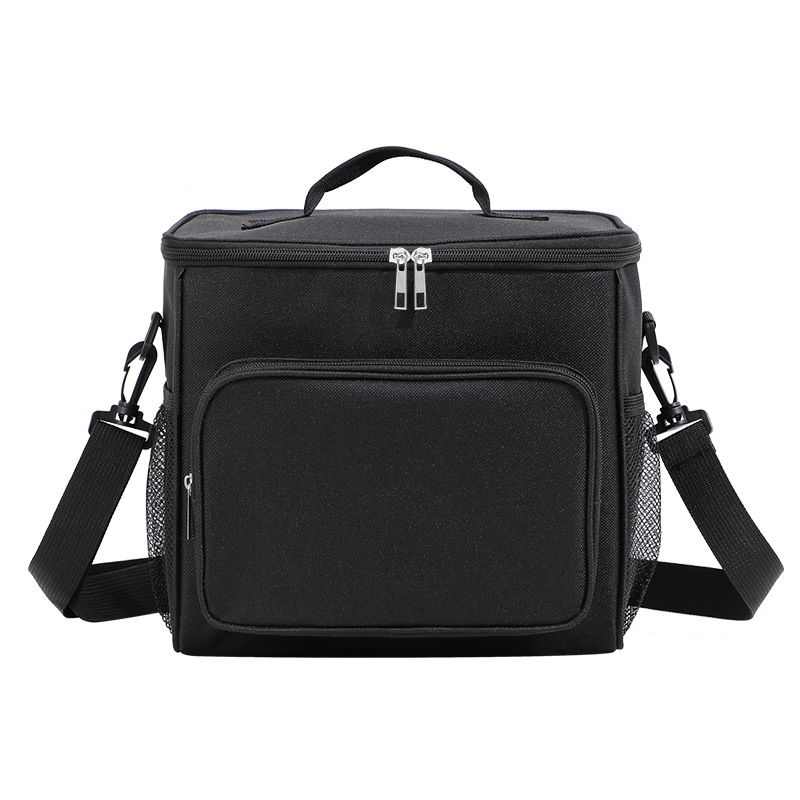1pc isolerade lådor med stor kapacitet, handhållen crossbody, tillverkare av ispåsar för utomhusbruk, picknickväska, isolerad väska: Svart