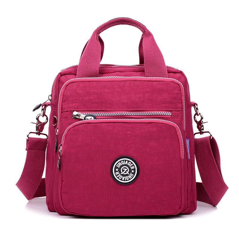 Tas Vrouwen Stijl Waterdichte Nylon Tas Crossbody Tas Mode Mama Schouder Multi-Functionele Rugzak: Grape Purple