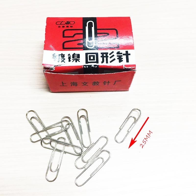 Clip de papel mediano y pequeño tamaño, clips de plata para oficina y organización de documentos personales (25mm 29mm 50mm)