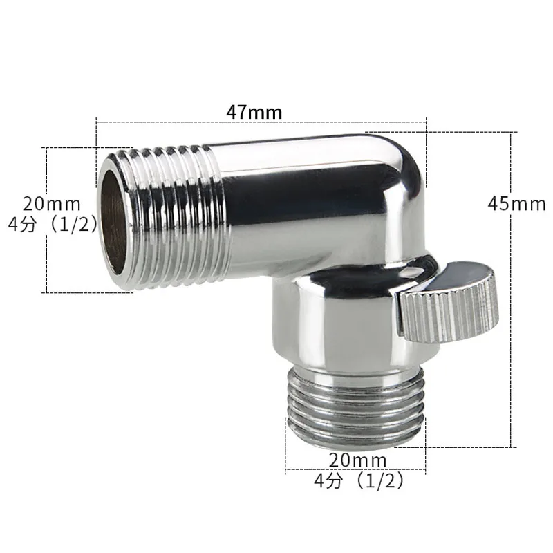 Komplett aus Kupfer, dreieckiges Ventil, ultrakurzer Waschmaschinen-Wasserhahn, 1/2 Zoll Ellenbogen, verdickter Schalter, platzsparender warm- und Kaltwasserbereiter: Bronze-
