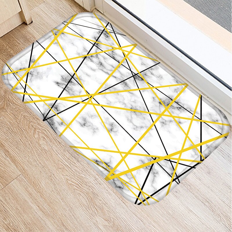 Geometrisk marmor matta kök entrédörr korall sammet matta gummi färgglada golvmattor inomhus halkfri matta 48244: 2dd-48244-014