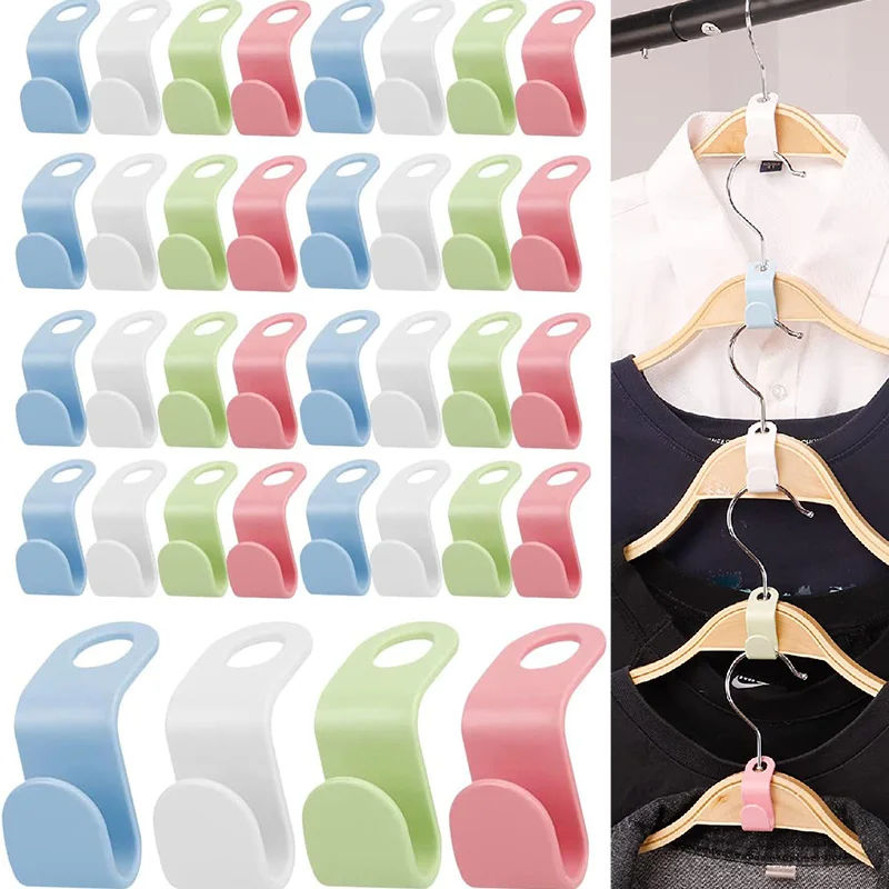 5/10Pcs Clothes Hanger Connector Hooks Cascading Hooks Space Saving Hanger Extenders Hook For Closet Clothes Organizer Hanger