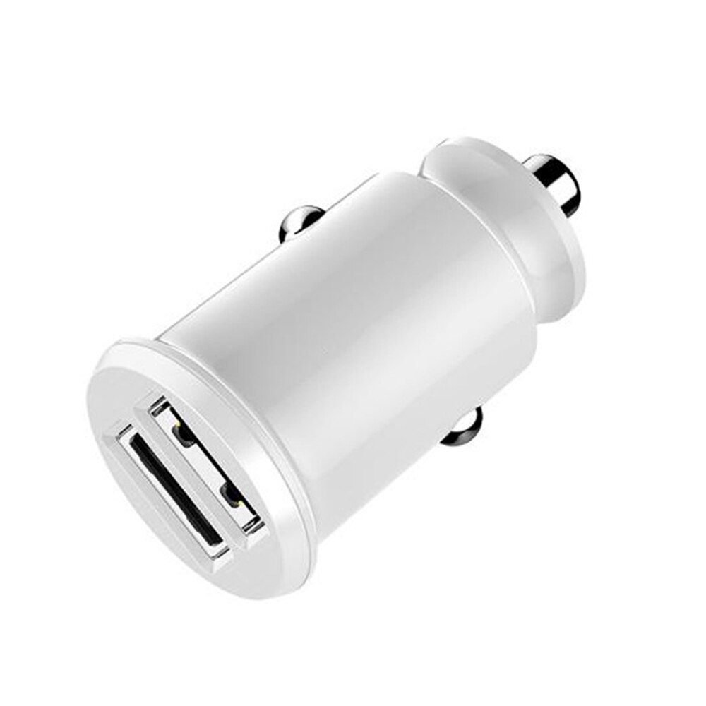 RAXFLY-Mini cargador de coche Invisible, adaptador de carga rápida de 4.8A, doble USB, cargador de teléfono, encendedor de cigarrillos, Cargador Universal USB para coche: 3.1A / White