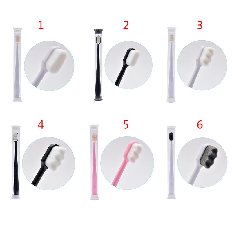 1pc nano ultra-fina onda escova de dentes macio cerda adulto criança com pvc dental wh