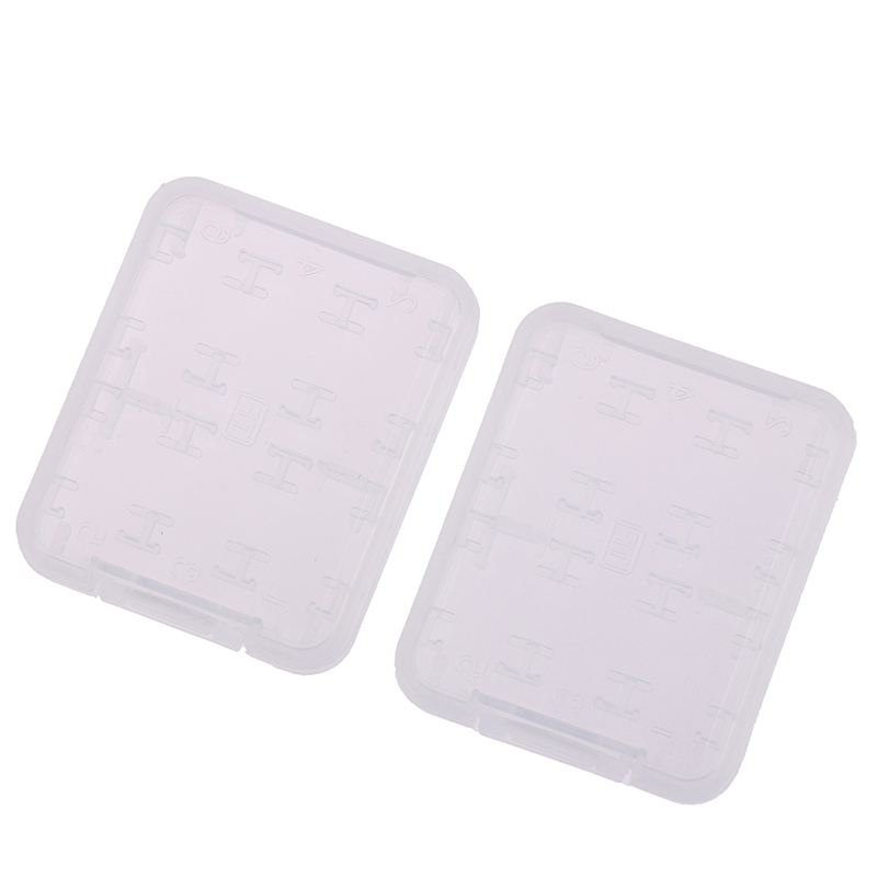 2pcs 8 In 1 Transparent Hard Micro SD SDHC TF MS Memory Card Storage Box Protector Holder Hard Case Memory Card Storage Box