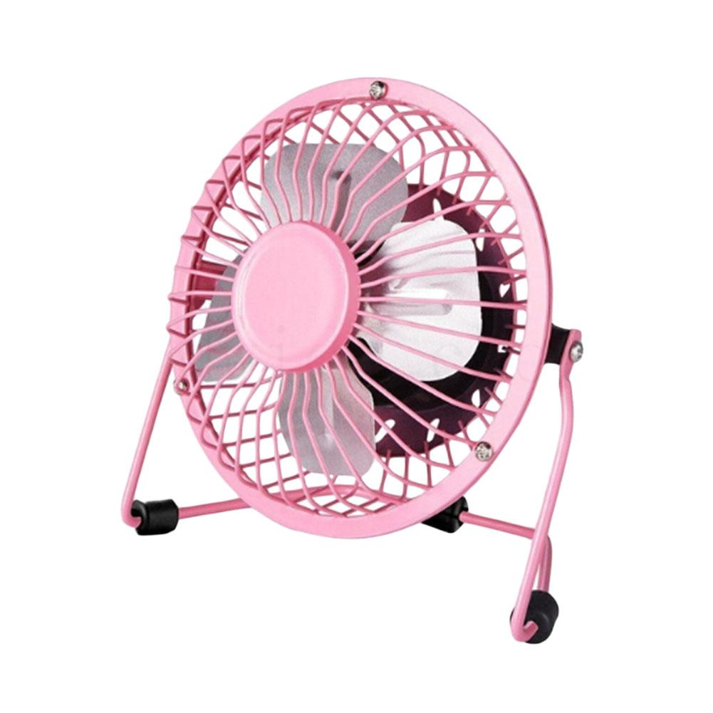 Mini USB 4 Inch METAL Fan Desktop Silent Fan Portable Laptop PC Desk Table Computer PC Cooler Cooling Desktop Fans: Pink