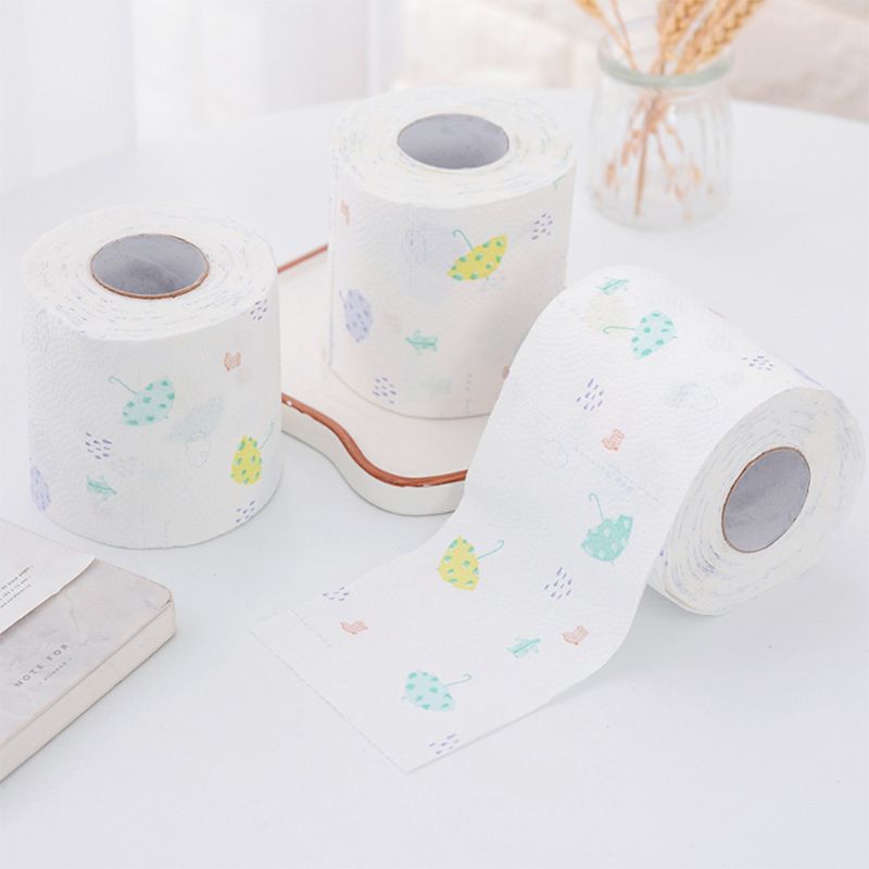 12 rotoli di Carta Igienica Nessun Agente Fluorescente Morbido Stronge 3-piega Lenzuola Bagno Del Tessuto Bello e Romantico di Stampa