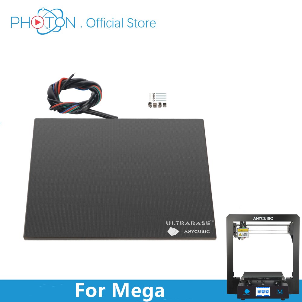 ANYCUBIC-Plataforma de impresión Mega FDM Heatbed 3D Original, accesorios de impresora, impresiones de escenario, Ultrabase, resistente al calor para Mega