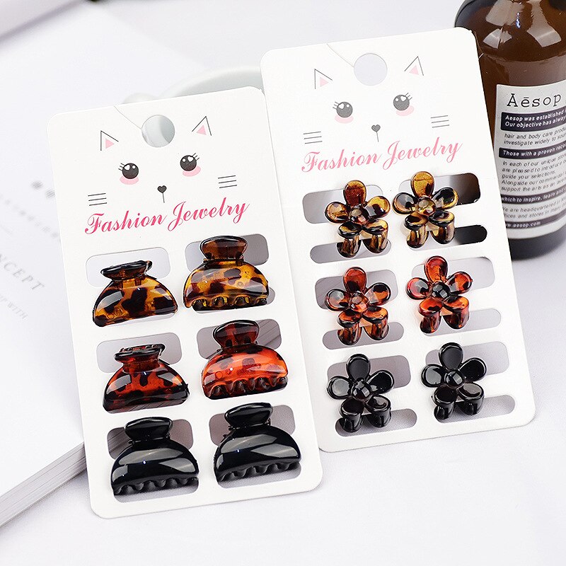 6 Pcs/sets pequeño gancho para el pelo Clips mujeres chicas de pelo pequeño cangrejo garra broches Mini Clips de pelo horquilla accesorios de