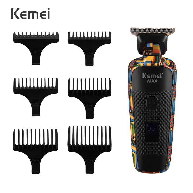 Kemei – tondeuse professionnelle pour hommes, rasoir USB pour couper les cheveux et raser la barbe