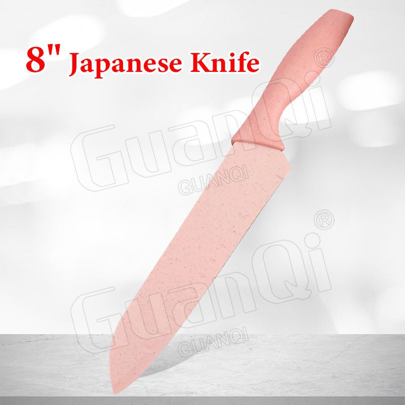 Santoku-cuchillo de cocina de acero inoxidable, herramienta de pelado de 5, 7 y 8 pulgadas, para Chef, carne, pescado: 8 in Japanese Knife