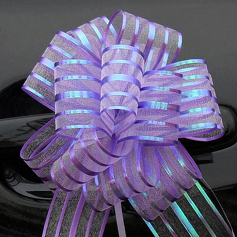 10Pcs Organza Ribbon Pull Bows Ribbons Flower Wrappers Wedding Party Car Decoration DIY Wedding Room Decoration Pull Flower