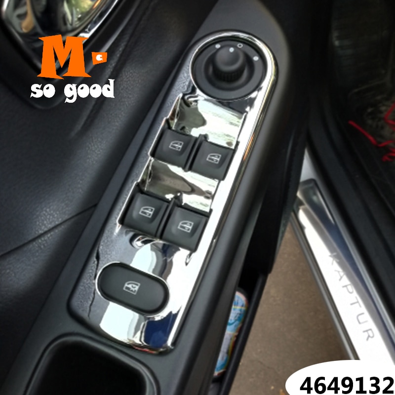 Abs chroom voor renault captur auto styling accessoires deur raam glas lift bedieningsschakelaar paneel afdekking trim