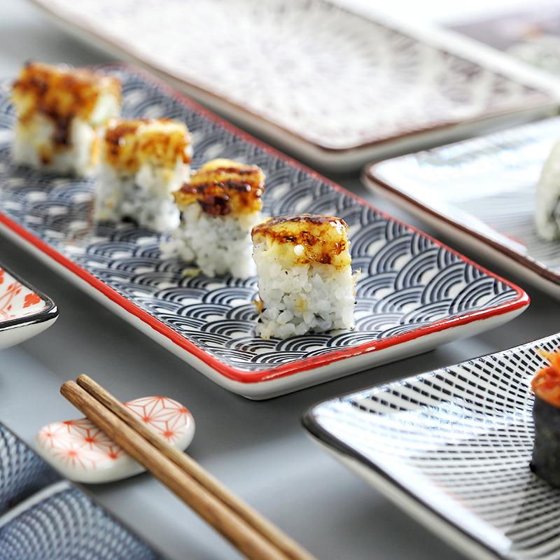 10 Inch Keramische Sushi Vlakke Plaat Japanse Stijl Onderglazuur Rechthoekige Dessert Porselein Servies Diner Schotel CZY1038