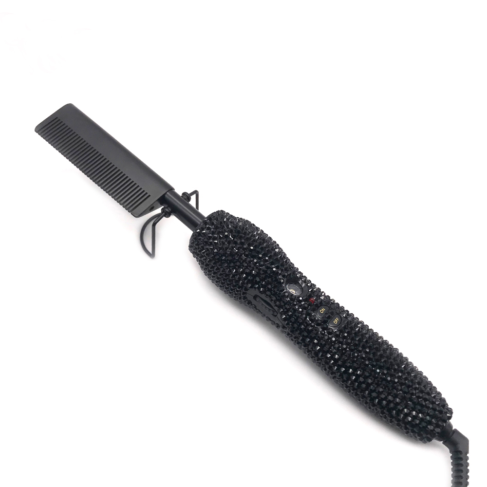 Peigne chauffant électrique pour cheveux, fer à friser, défrisage, biscuits, brosse métropolitaine: GRIS FONCÉ / Royaume-Uni