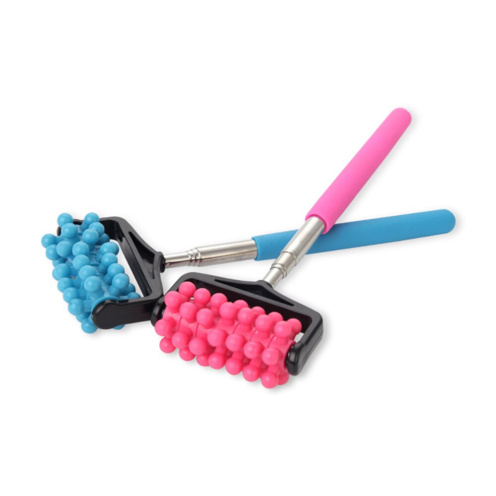 1pc Stainless Steel Back Massager Roller Telescopic Handy Back Scratcher Adjustable Body Massage Relax Tool Stress Relief Office