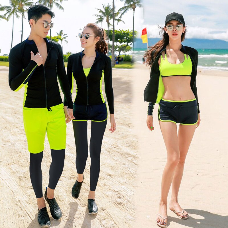 Degli uomini di 3pcs Activewear Palestra Outfit Set di Acqua di Fitness Abbigliamento Sportivo Kit di Compressione Protezioni Pieno Costumi Da Bagno Da Surf Swim Costume Da Bagno