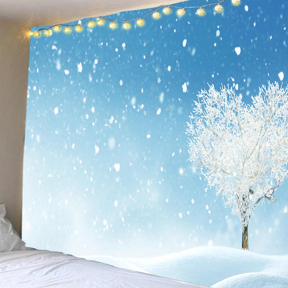 Wall Hanging Tapestry Merry Christmas Reindeer Fireplace Landscape Tapestry for Bedroom Wall Tapestries Mandala Wall Art Decor: 6