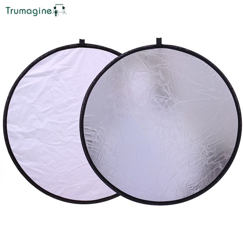 30CM/12 ''2 en 1 portátil plegable redondo Photo Studio blanco plateado Reflector de Luz Portátil plegable difusor fotografía